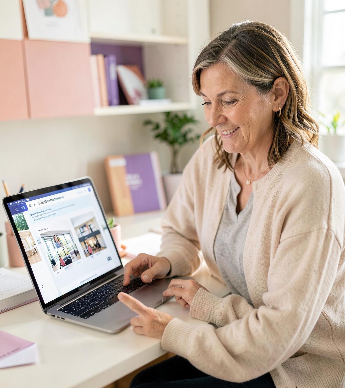 Small-business creator working with an online community from a home office